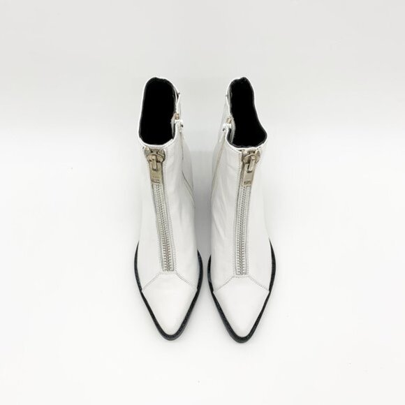 Jeffrey Campbell Landyn Zip Western Bootie White Leather - Picture 3 of 7